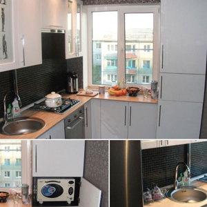 Дизайн кухни 7 кв.м с газовой колонкой и холодильником Дизайн кухни 7 кв.м с газовой колонкой и холодильником