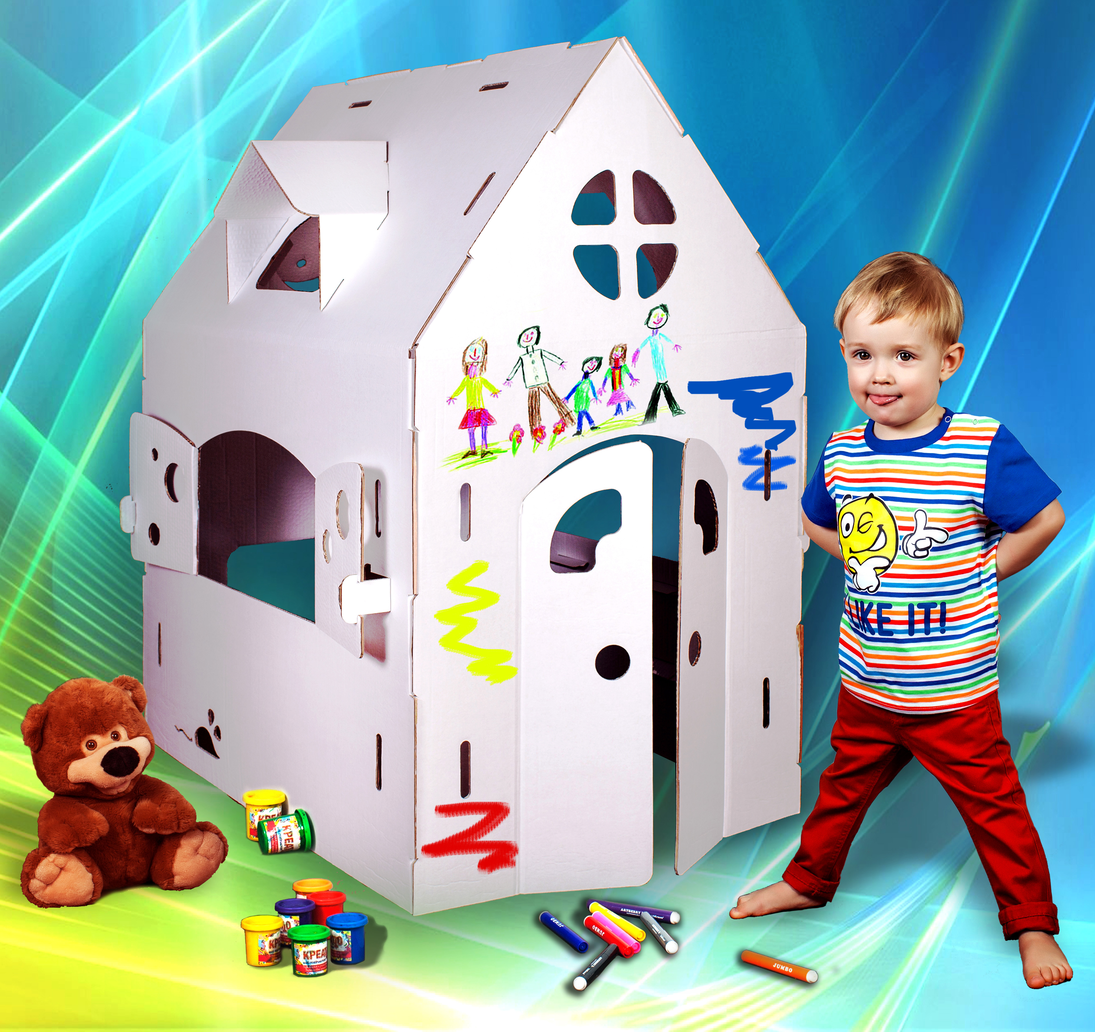Домик игровой из картона Домик игровой из картона